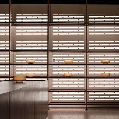 คุณภาพ  Anodized Aluminium Home Furniture Modular Bookcase Wall System With Led Lights โรงงาน