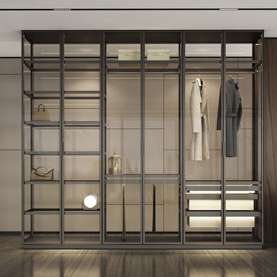 ODM อัลลูมิเนียม เฟอร์นิเจอร์บ้าน แก้ว Walk ใน closet